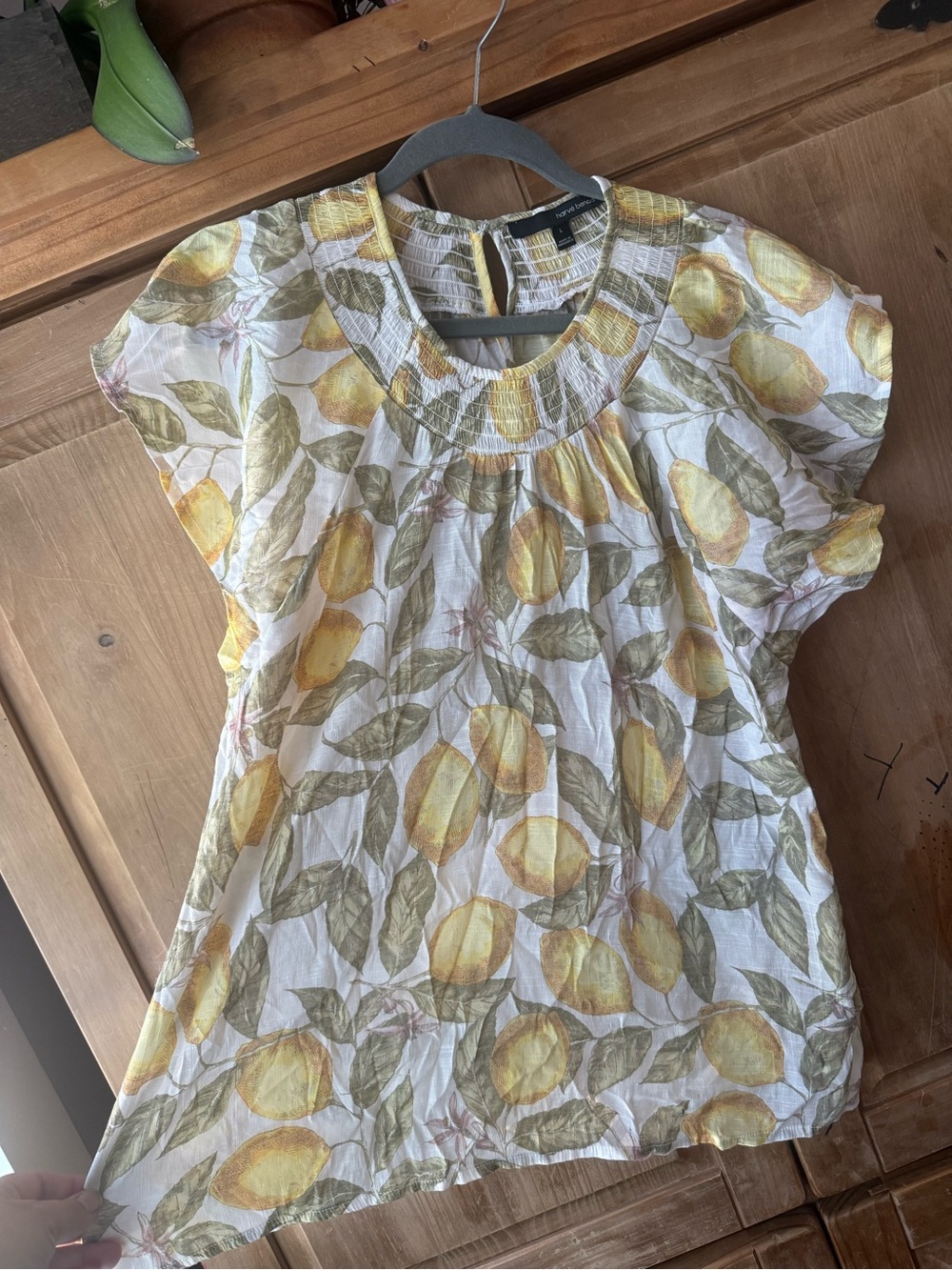 Harve Benard Girls Lemon-Print Short Sleeve Top in Yellow & Green